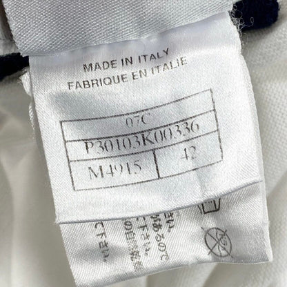 Chanel White Cotton Wide Knit Pants — view 8