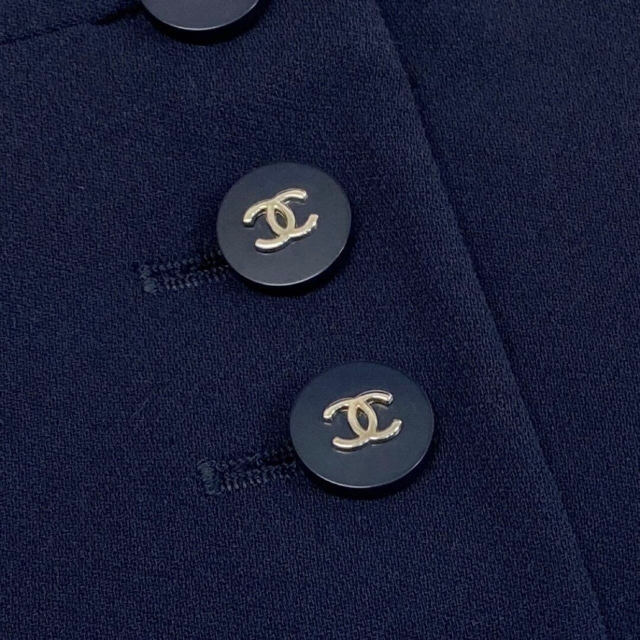 Chanel Boutique Navy Wool Tailored Jacket — view 7