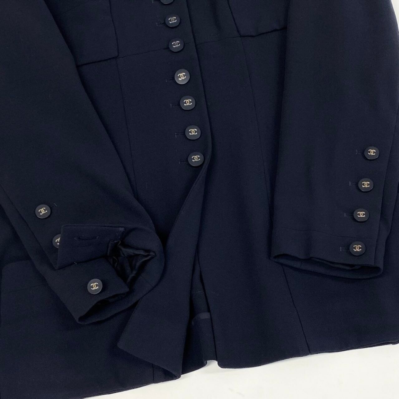 Chanel Boutique Navy Wool Tailored Jacket — view 6