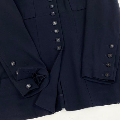 Chanel Boutique Navy Wool Tailored Jacket — view 6
