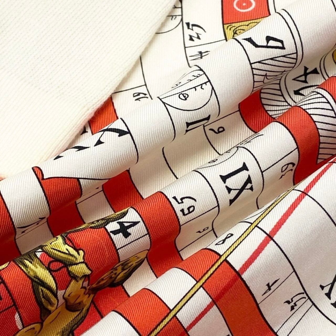 Hermes Dies ET Hore White Silk Cotton Polo — view 6