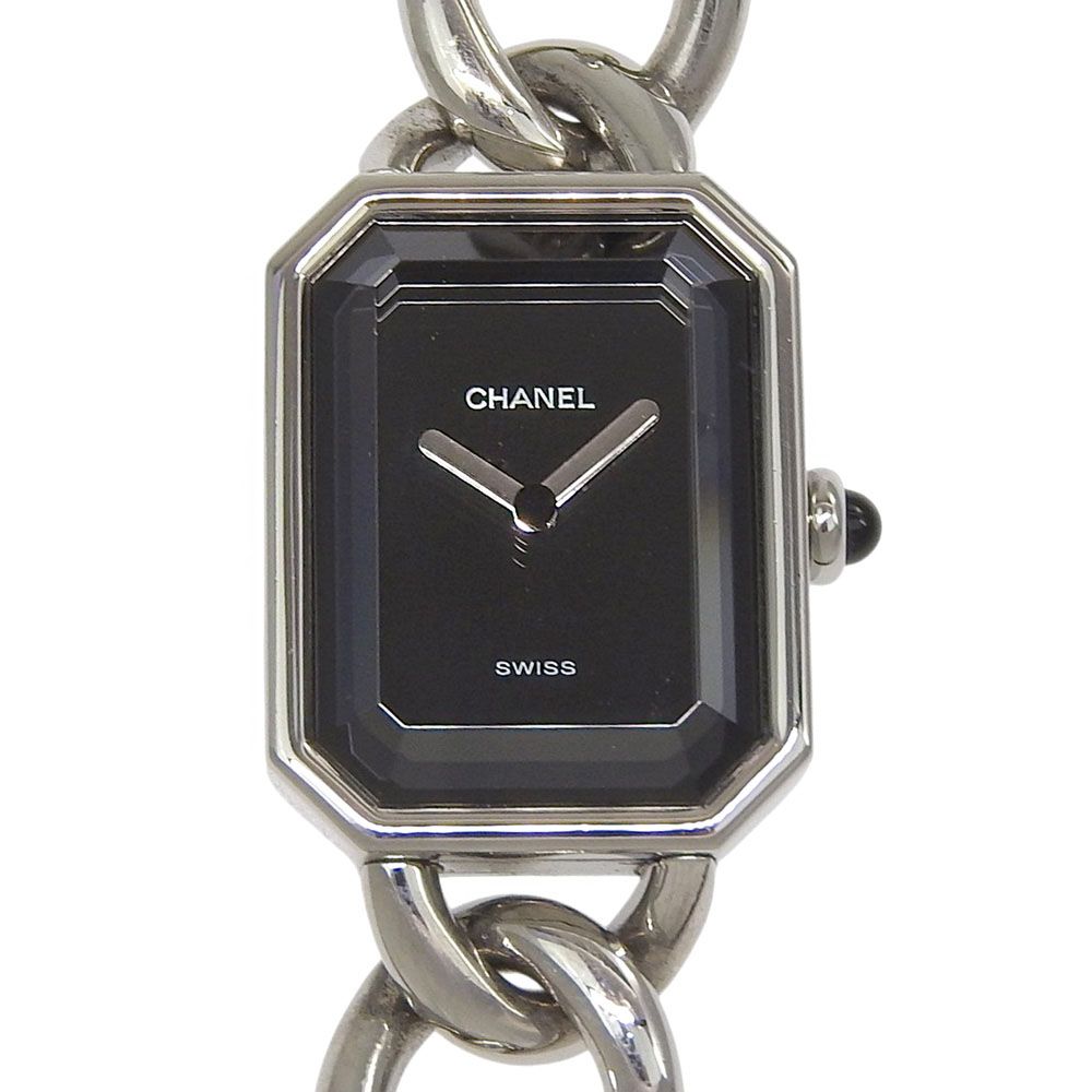 Chanel Premier L Stainless Steel Kuo Analog Display Black Dial Watch