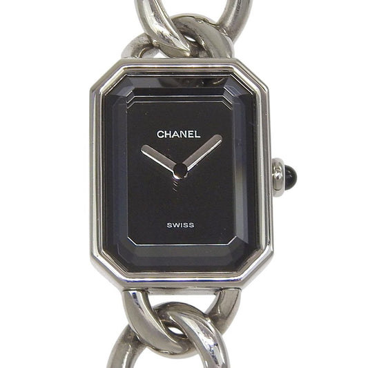 Chanel Premier L Stainless Steel Kuo Analog Display Black Dial Watch