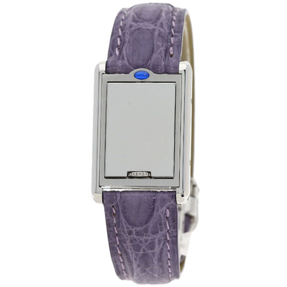Cartier Tank Basculant Watch SS Leather — view 2