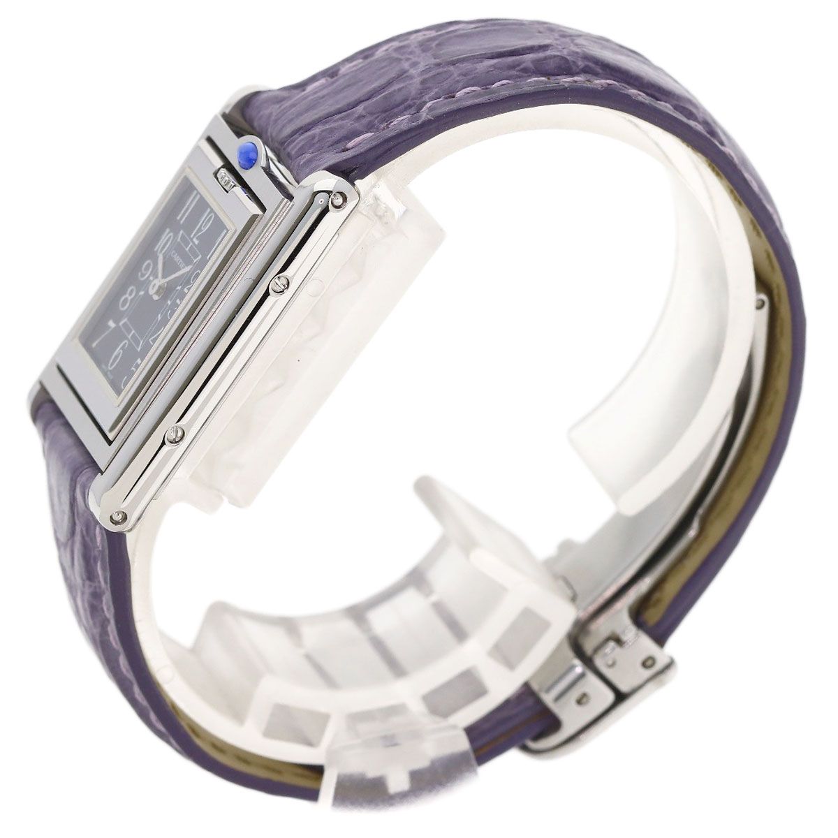 Cartier Tank Basculant Watch SS Leather — view 3