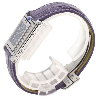 Cartier Tank Basculant Watch SS Leather — view 3