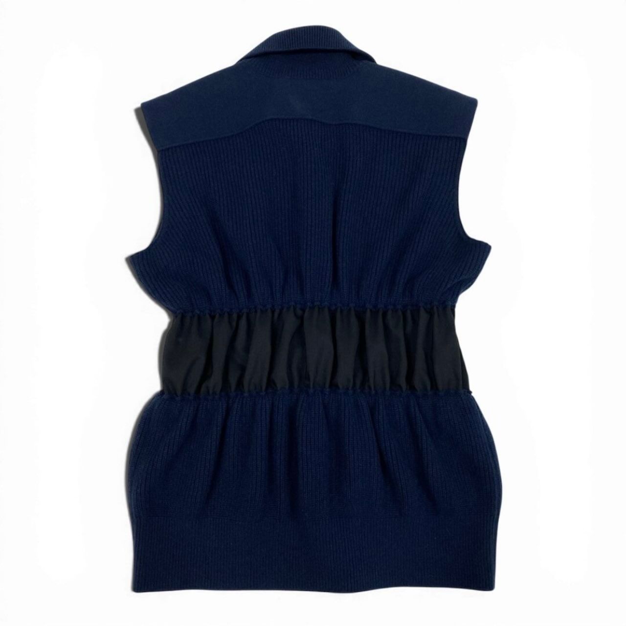 Louis Vuitton Jewel Button Sleeveless Cardigan Night Blue Wool Cashmere — view 3