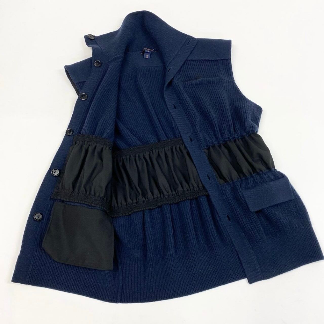 Louis Vuitton Jewel Button Sleeveless Cardigan Night Blue Wool Cashmere — view 4