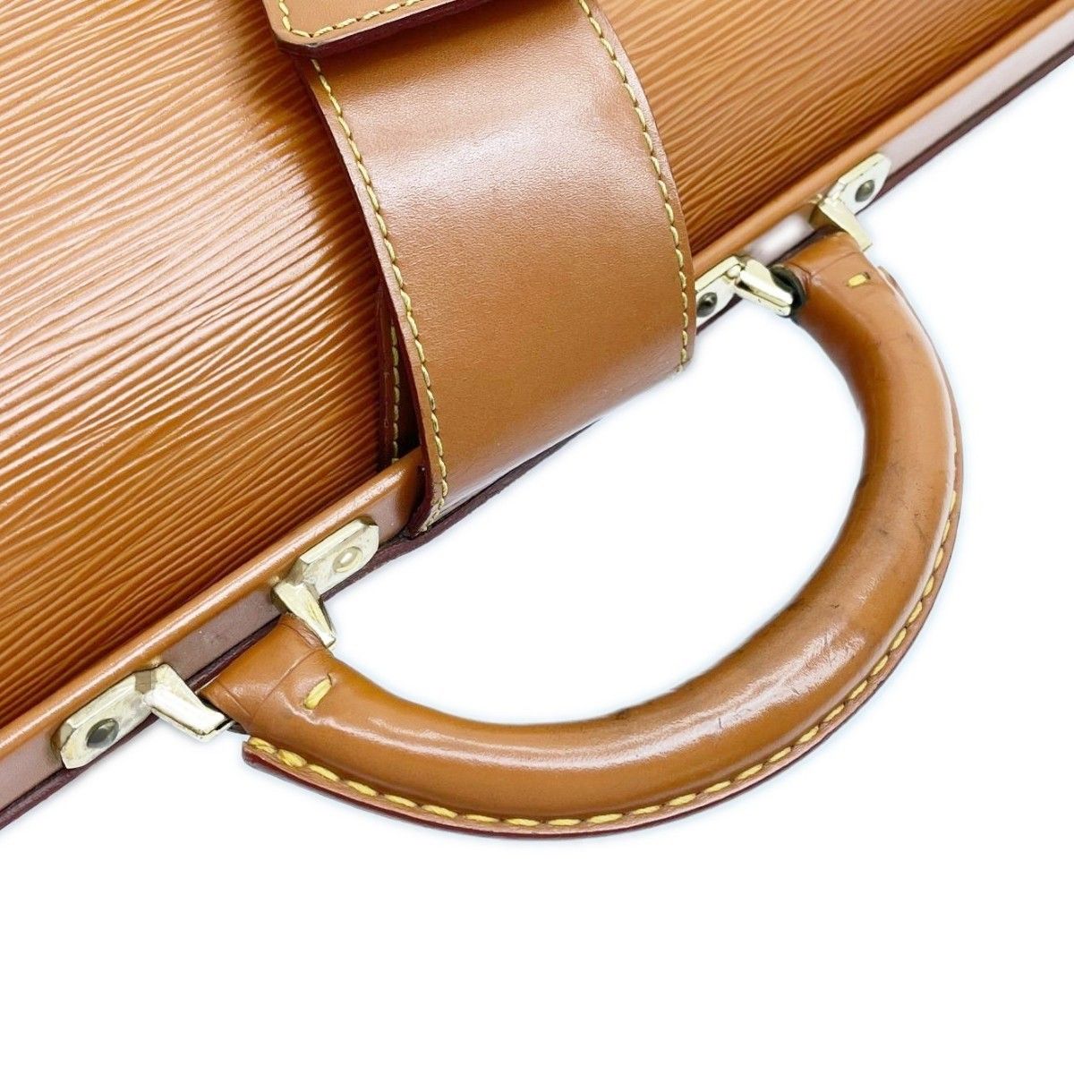 Louis Vuitton Business Bag Epi Serviette Fermoir with Key Solid Brown — view 6