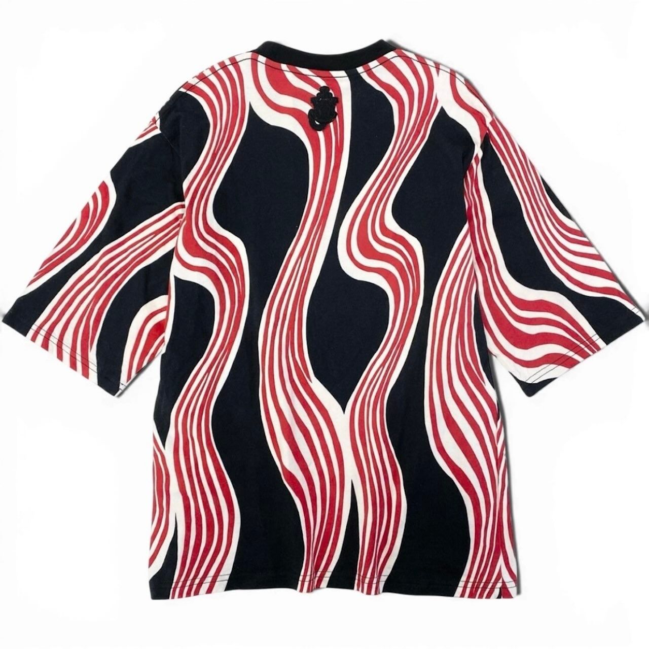 Moncler JW Anderson All Over Print SS Black Red Cotton Short Sleeve T-Shirt — view 3