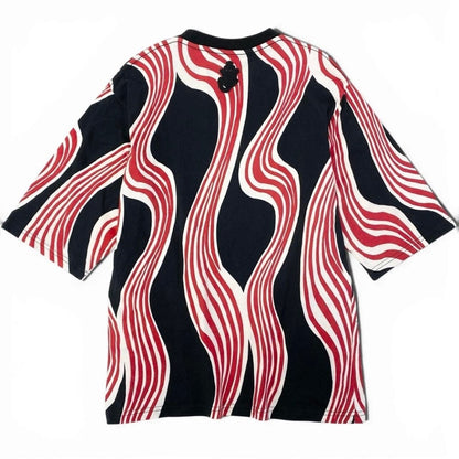 Moncler JW Anderson All Over Print SS Black Red Cotton Short Sleeve T-Shirt — view 3