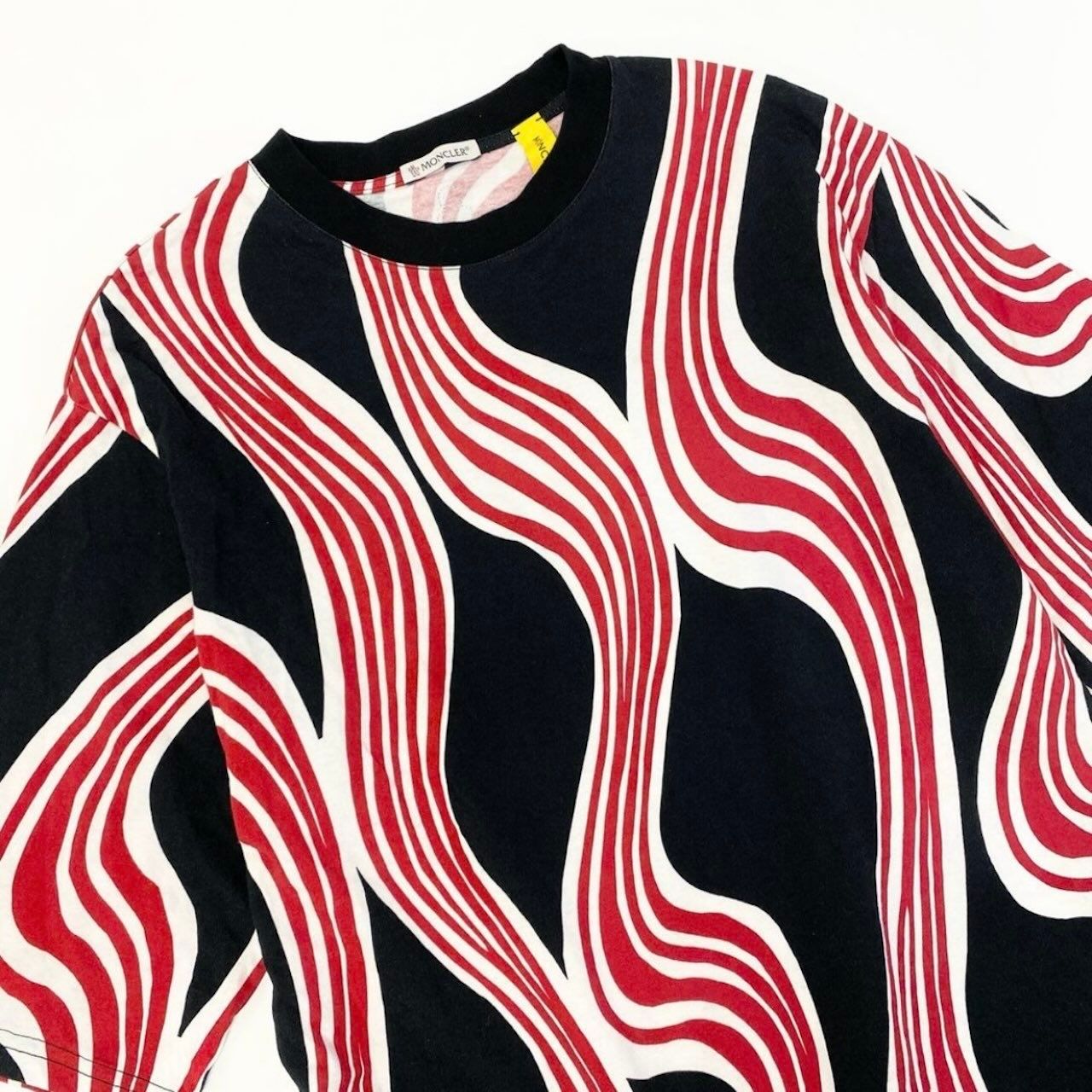 Moncler JW Anderson All Over Print SS Black Red Cotton Short Sleeve T-Shirt — view 4
