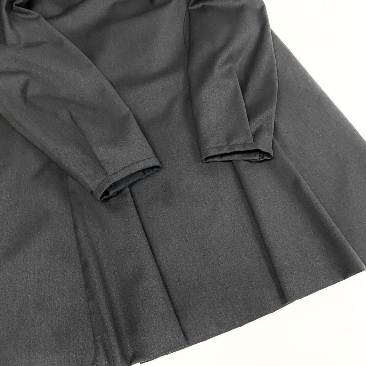 Celine Vintage Carriage Belt a Line Dress Gray Wool Rayon Polyurethane — view 5