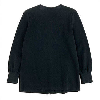 Saint Laurent YSL Cardigan Knit Jacket Gold Button M Black — view 3