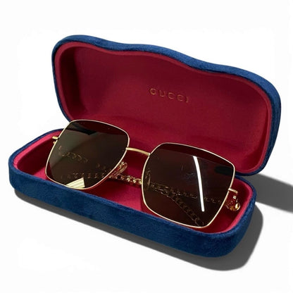 Gucci Gold Metal Sunglasses Eyewear — view 5