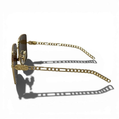 Gucci Gold Metal Sunglasses Eyewear — view 3