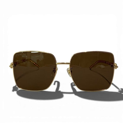 Gucci Gold Metal Sunglasses Eyewear — view 2