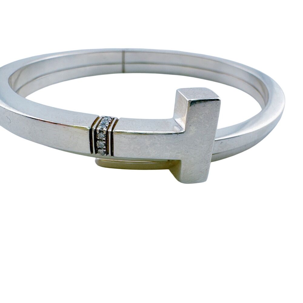 Tiffany & Co Bracelet Diamond T Square Wrap Bangle — view 5
