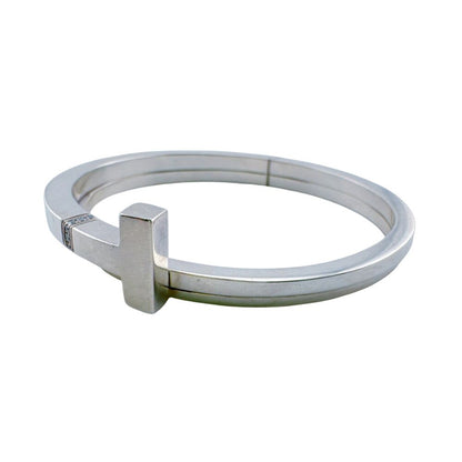 Tiffany & Co Bracelet Diamond T Square Wrap Bangle