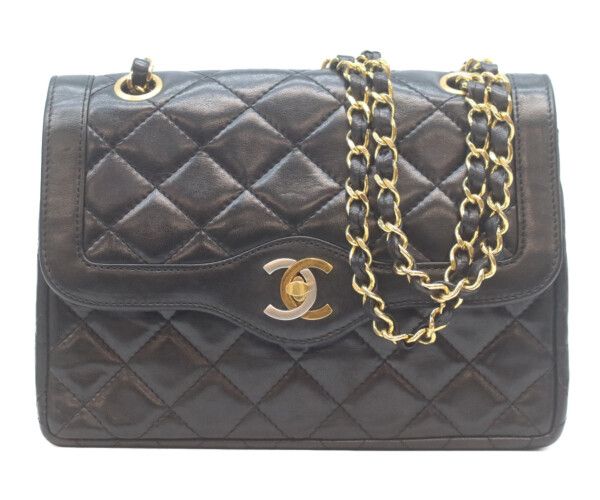 Chanel Black Lamb Double Flap Limited Edition Mini Quilted 22