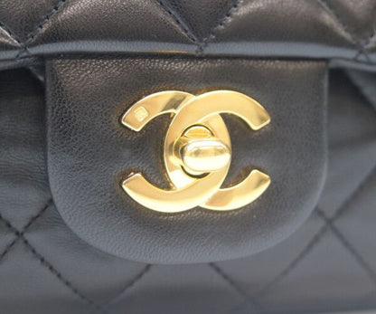 Chanel Black Lamb Gold Double Flap Quilted 25 — view 7