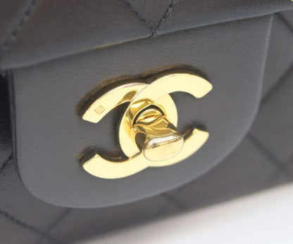 Chanel Black Lamb Gold Double Flap Quilted 25 — view 6
