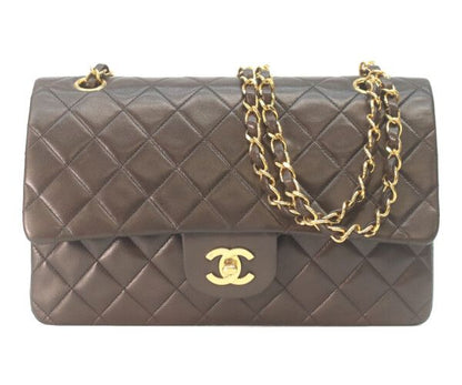 Chanel Black Lamb Gold Double Flap Quilted 25