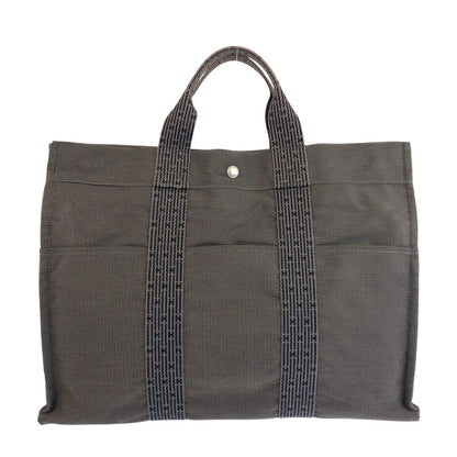 Hermes Her Line Gray Silver Polyamide Polyester Tote