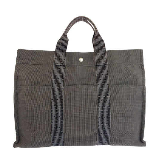 Hermes Her Line Gray Silver Polyamide Polyester Tote