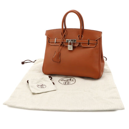 Hermes Birkin 25 Swift Gold Hand Bag Silver — view 2