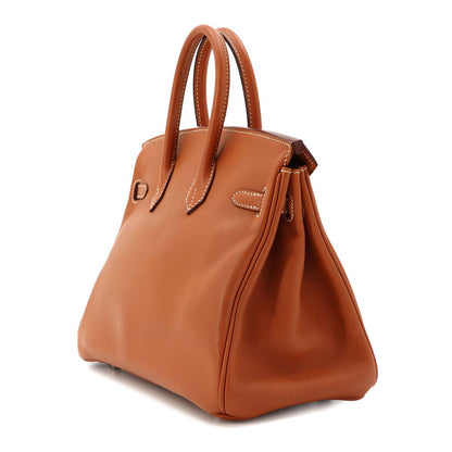 Hermes Birkin 25 Swift Gold Hand Bag Silver — view 4