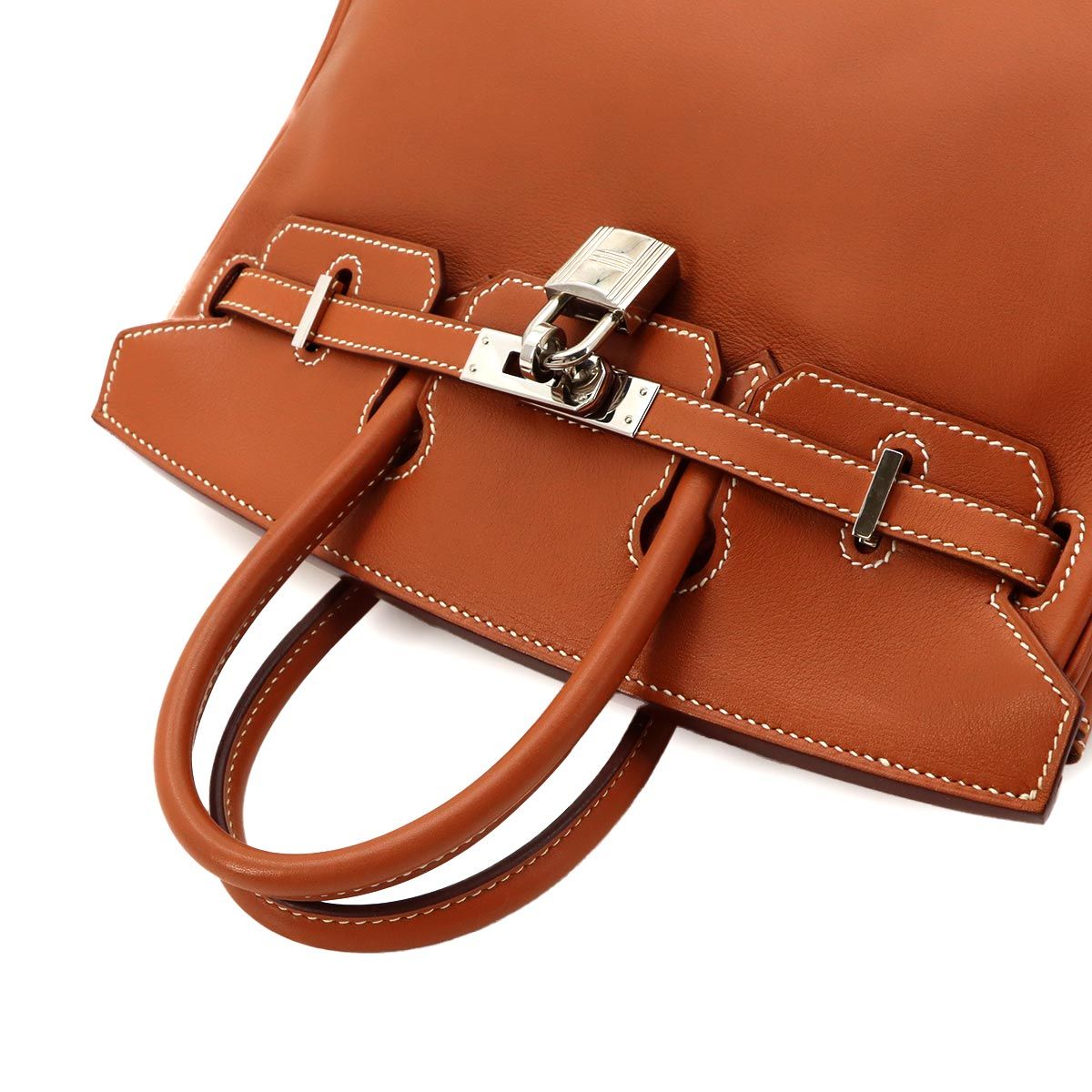 Hermes Birkin 25 Swift Gold Hand Bag Silver — view 6