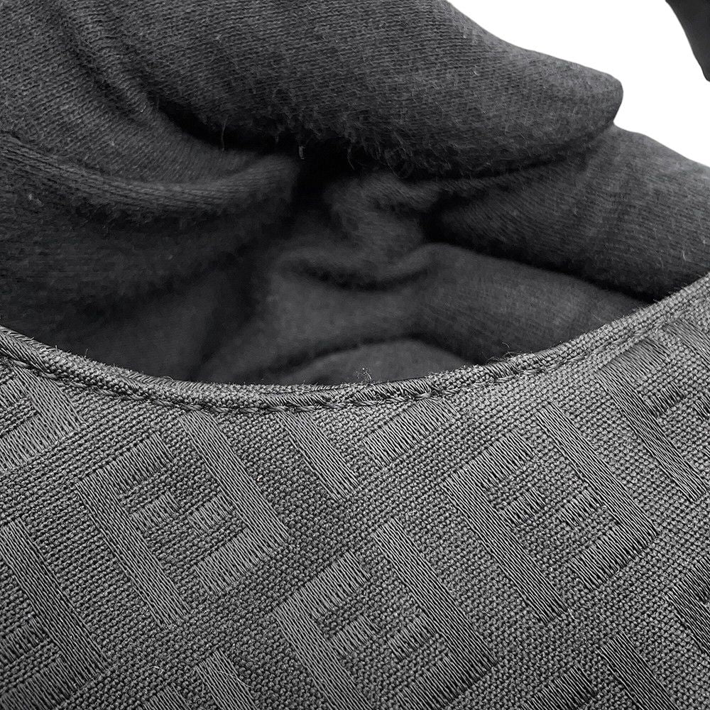 Fendi Handbag Zucchino Shoulder Canvas Leather Bag Black — view 8