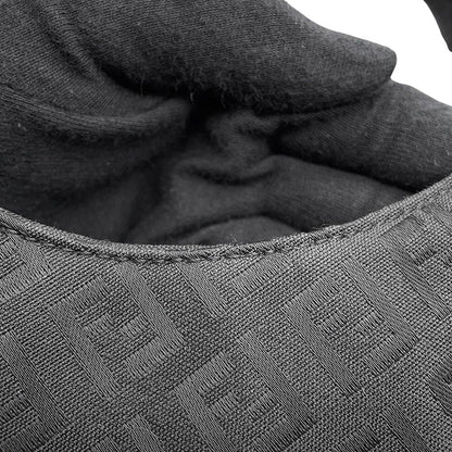 Fendi Handbag Zucchino Shoulder Canvas Leather Bag Black — view 8