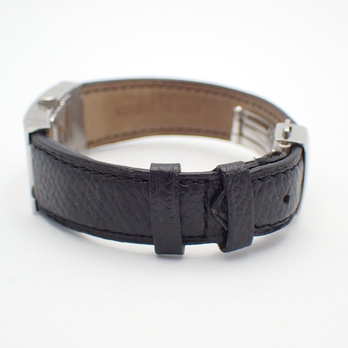 Versace Breath Watch Quartz Diamond Bezel Black Dial Leather Strap Pawn — view 5