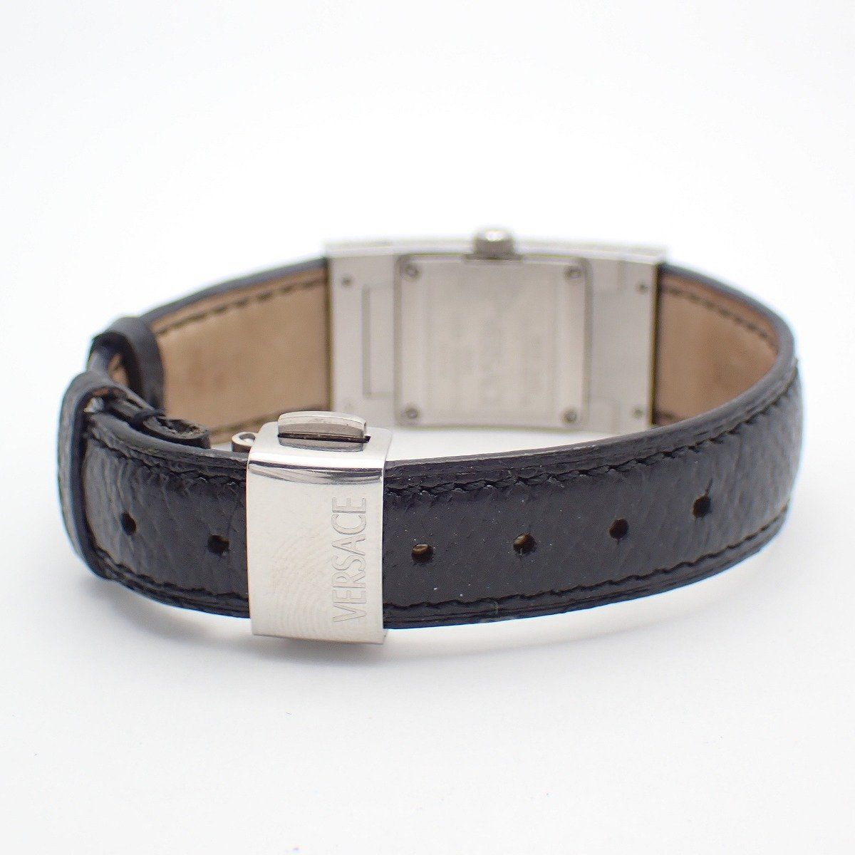 Versace Breath Watch Quartz Diamond Bezel Black Dial Leather Strap Pawn — view 3