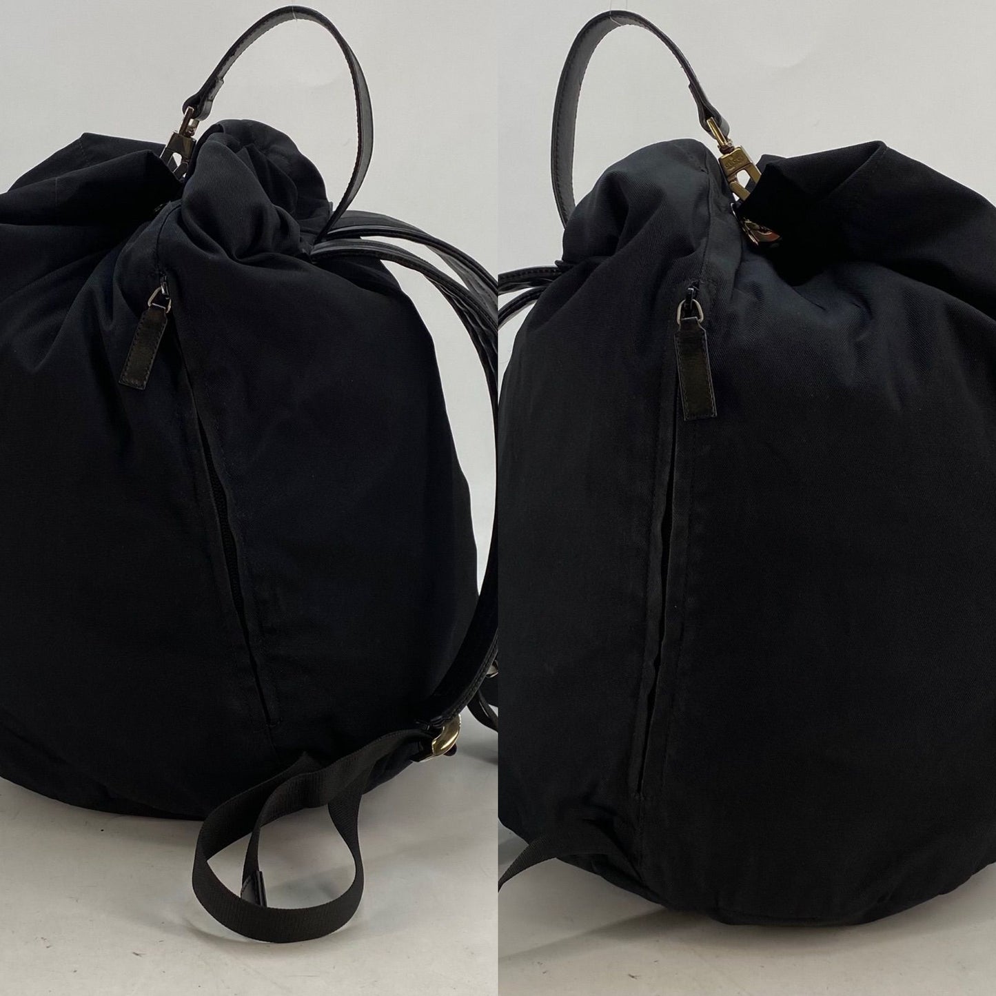 Gucci Nylon Leather Backpack Black — view 6