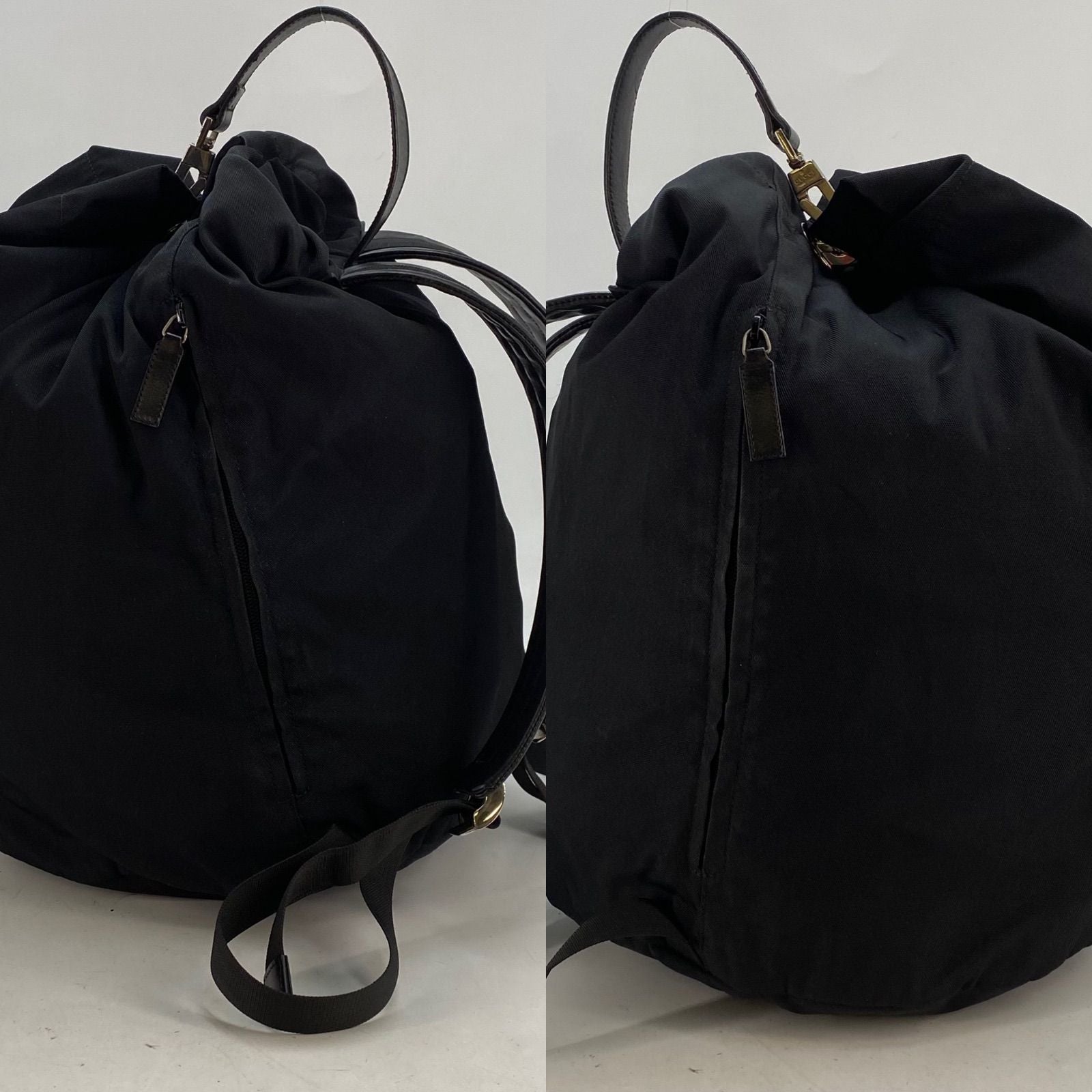 Gucci Nylon Leather Backpack Black — view 6