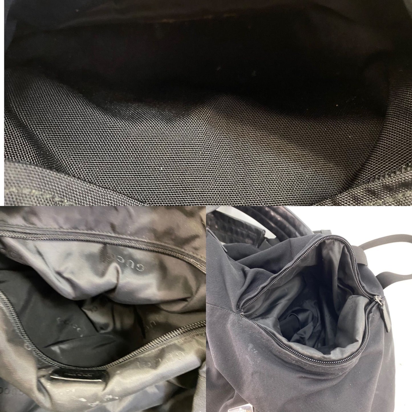 Gucci Nylon Leather Backpack Black — view 7