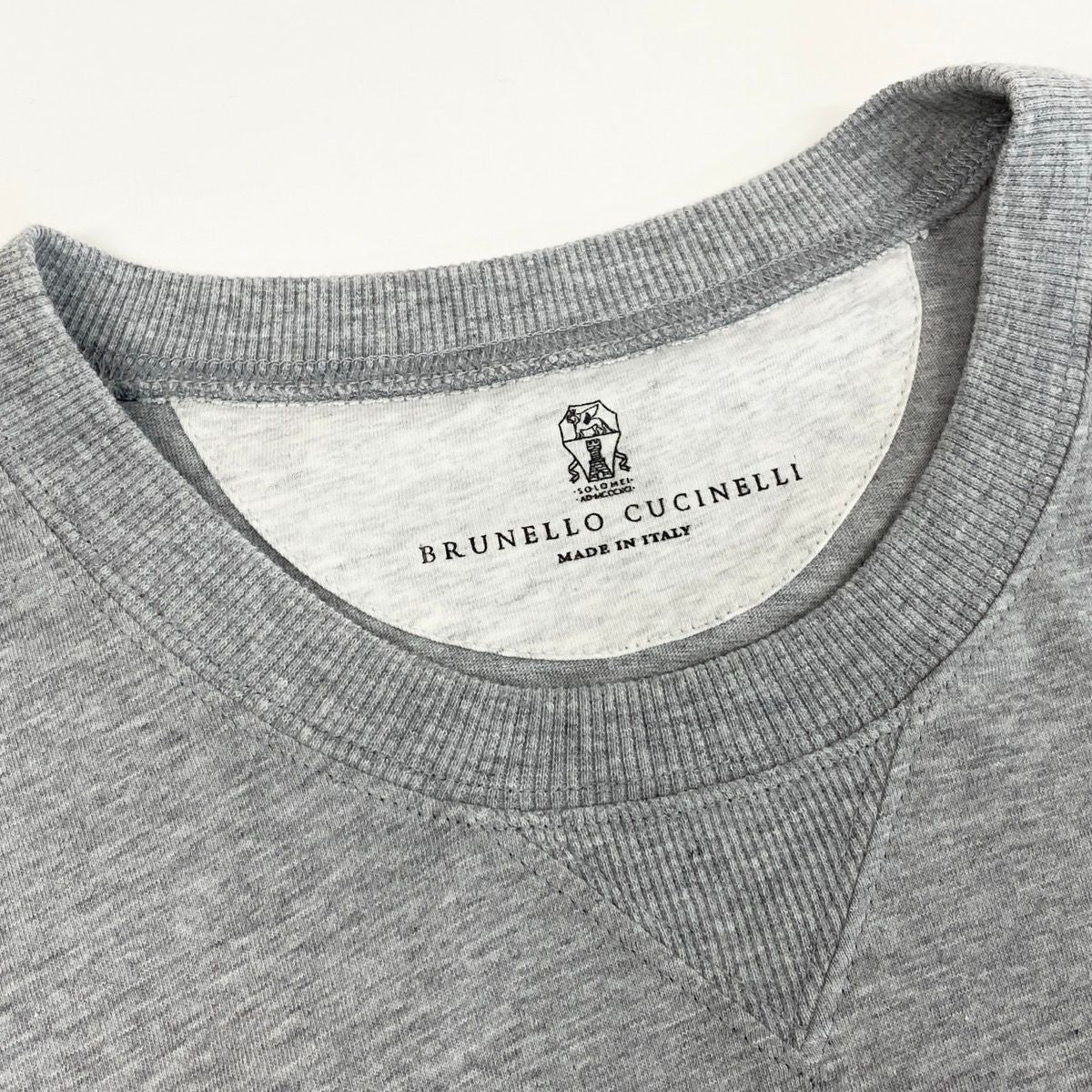 Brunello Cucinelli Gazette Ribbed Short Sleeve T-Shirt XL Gray Cotton — view 8