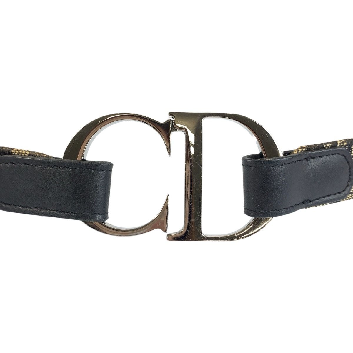 Dior Vintage Trotter 75 cm Navy Silver Canvas Belt — view 5