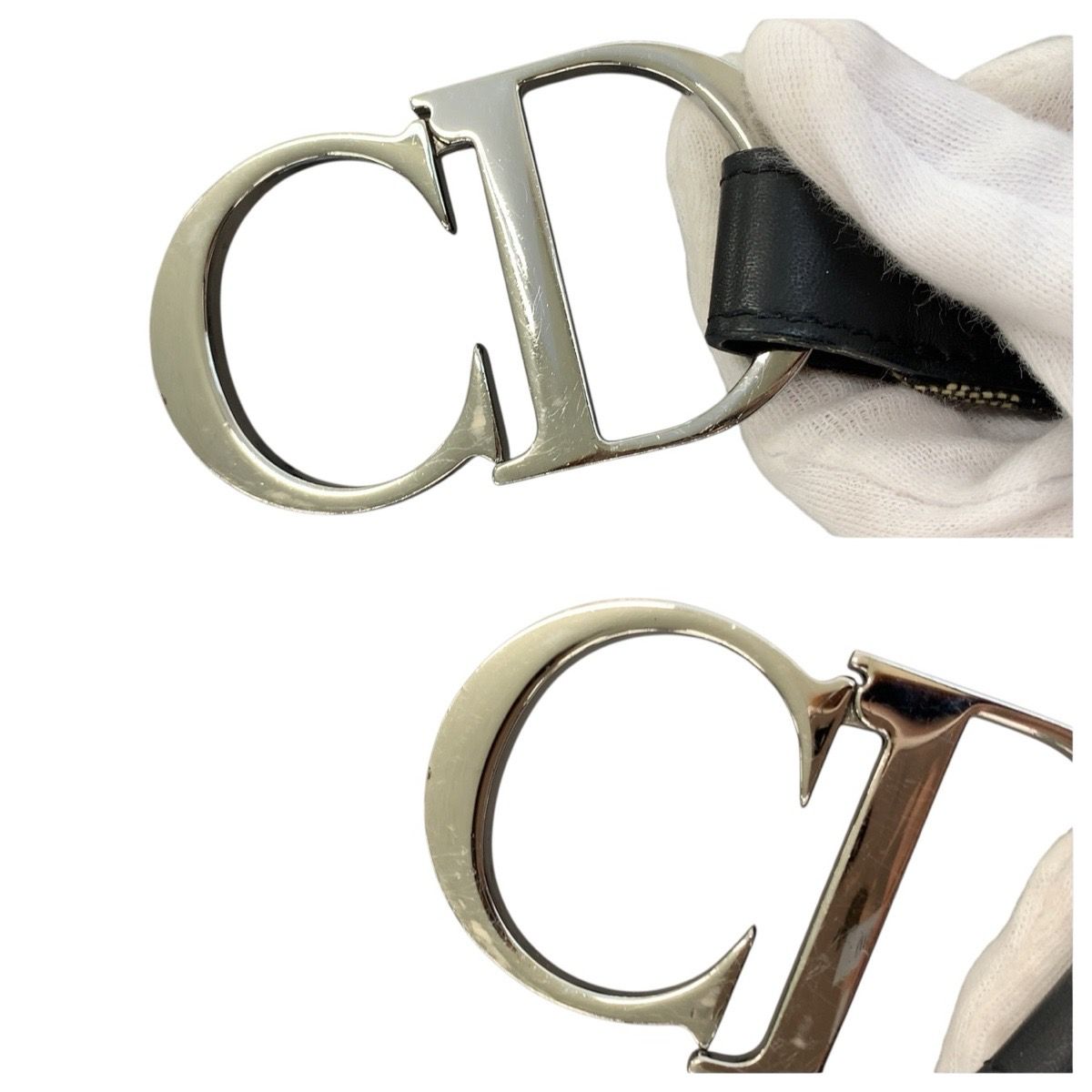 Dior Vintage Trotter 75 cm Navy Silver Canvas Belt — view 7