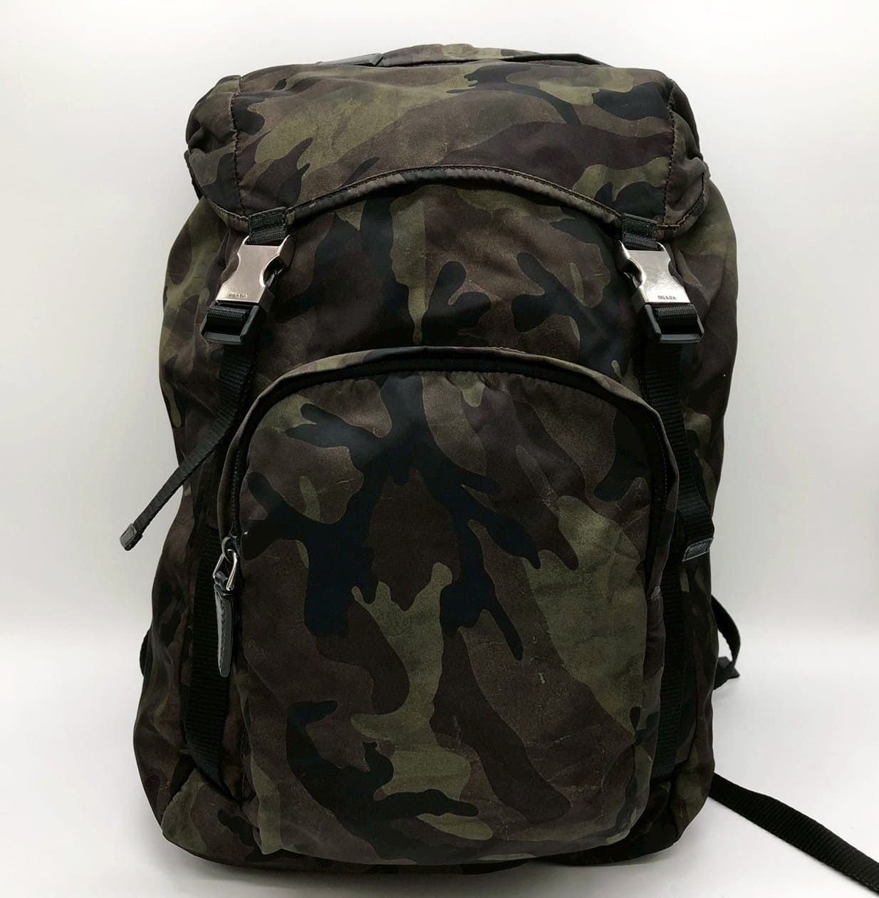 Prada Backpack Camouflage Nylon Khaki Multi
