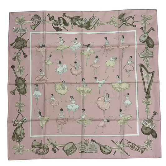 Hermes Carre 90 Scarf Silk la Dance Ballet Dancer Ballerina Pink