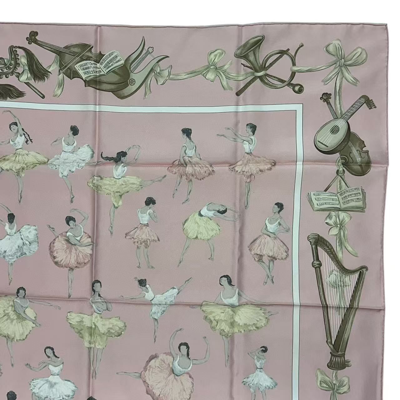Hermes Carre 90 Scarf Silk la Dance Ballet Dancer Ballerina Pink — view 4