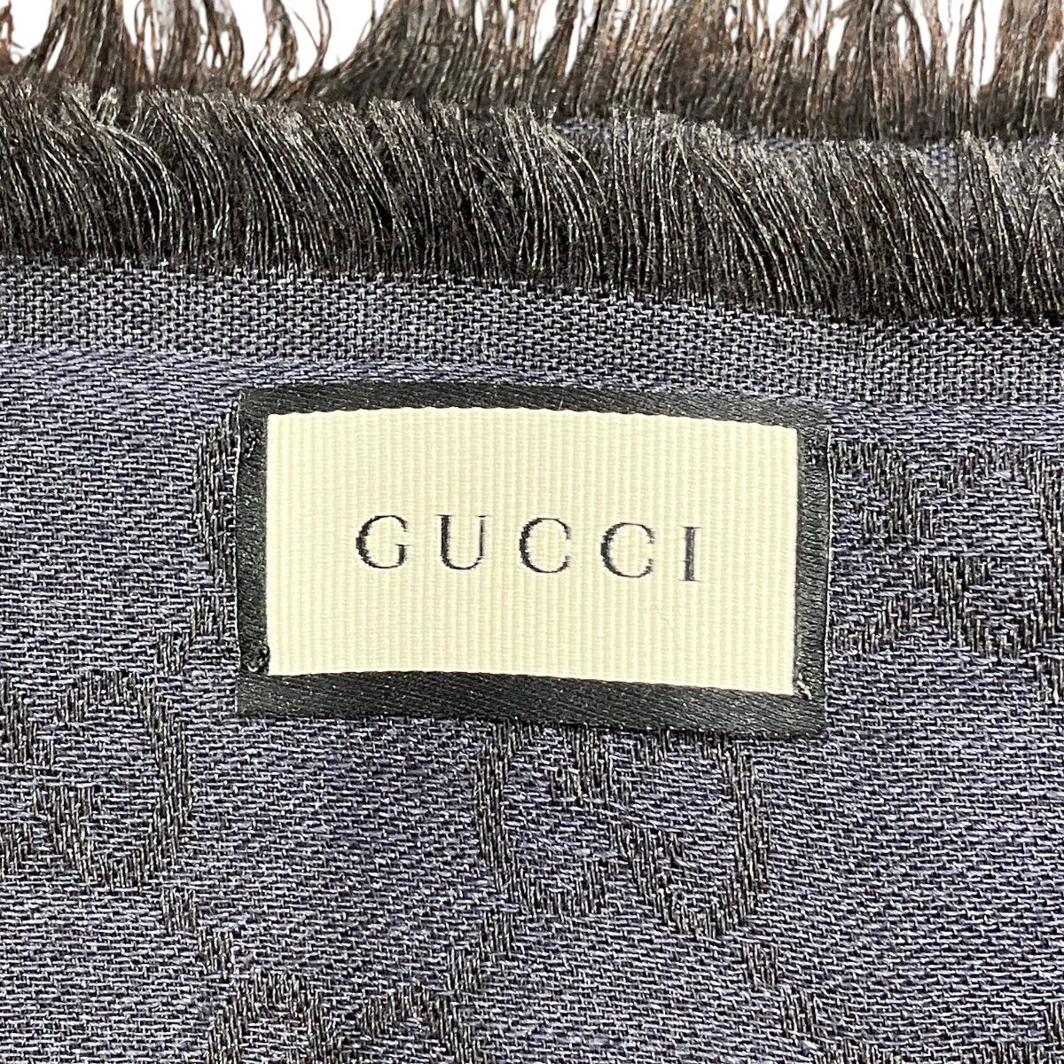 Gucci GG Line Shawl Wool Silk Scarf — view 3