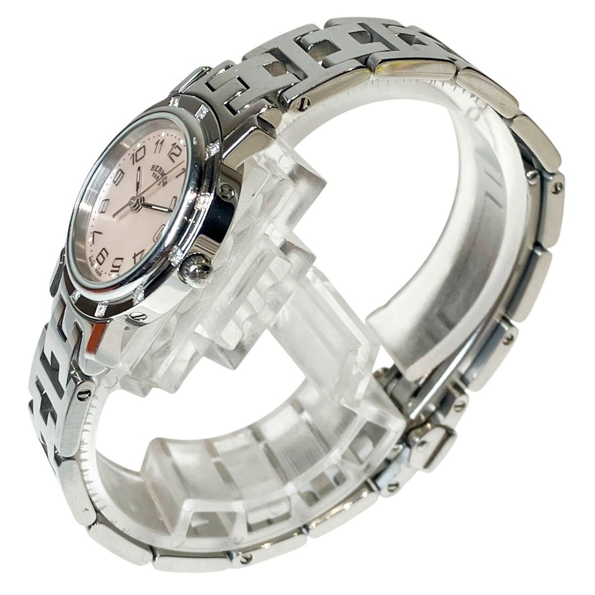Hermes Cles Watch SS Quartz Pink Shell Dial — view 2