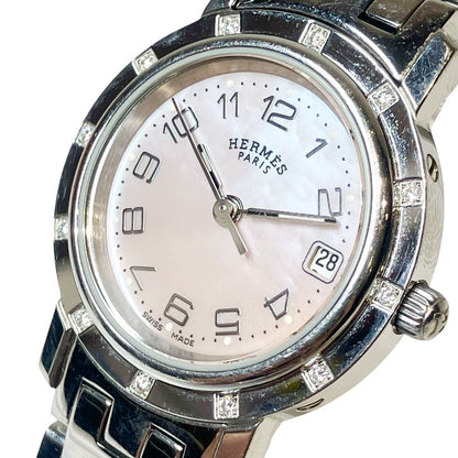 Hermes Cles Watch SS Quartz Pink Shell Dial — view 4