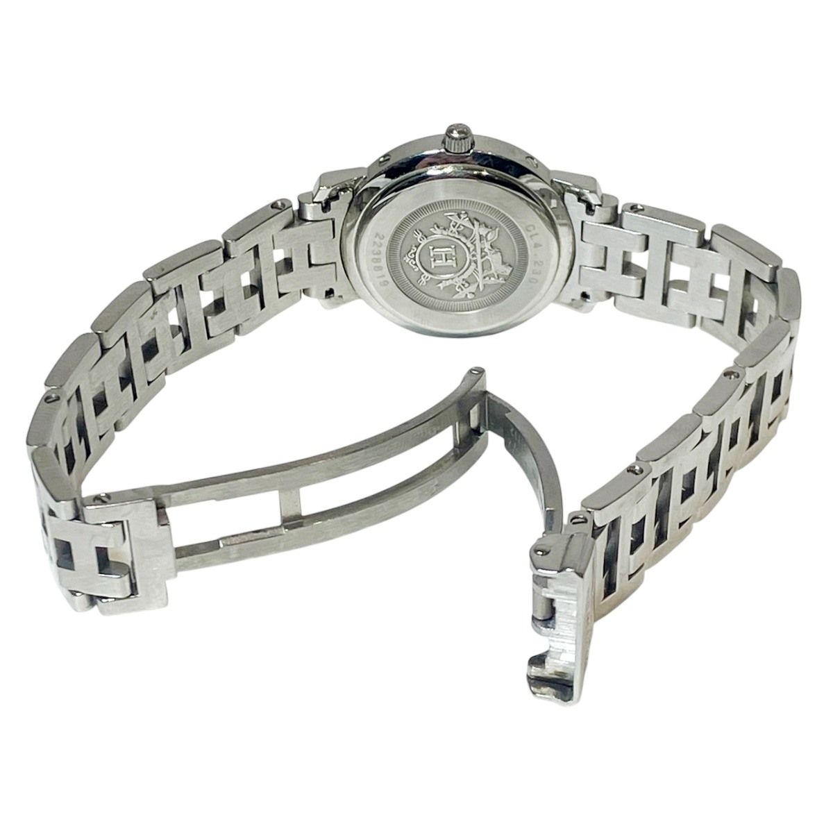 Hermes Cles Watch SS Quartz Pink Shell Dial — view 6
