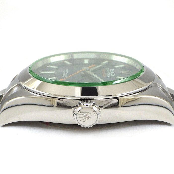 Rolex Watch Milgauss Roulett Luminous Index Hand Sunray Blue Dial Green — view 2